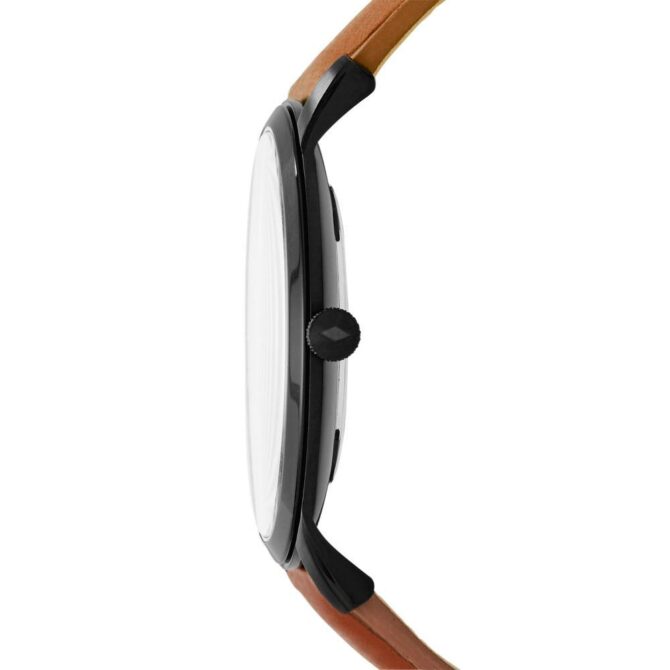 Fossil Men's Minimalist 3H Black Round Leather Watch