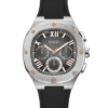 GUESS Mens Black Silver Tone Multi-function Watch