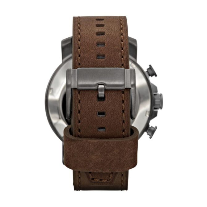 Fossil Men's Nate Smoke Round Leather Watch