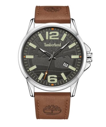 Timberland Bernardston 3 Hands-Date Leather Strap