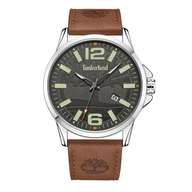 Timberland Bernardston 3 Hands-Date Leather Strap
