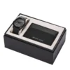 Michael Kors Men's Runway Three-Hand, Black Stainless Steel Watch and Wallet Gift Set