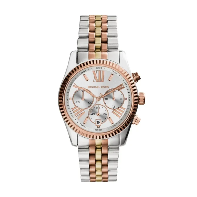 Michael Kors Women's Lexington Tri-Tone Round Stainless Steel Watch