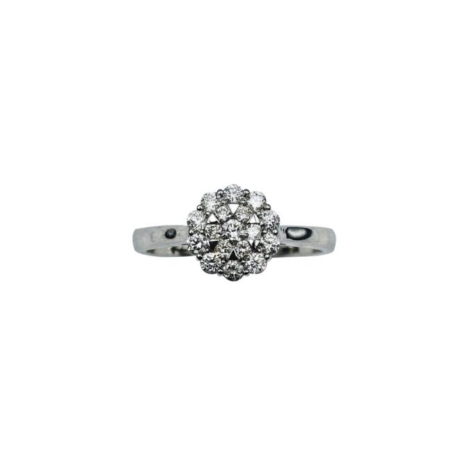 9Kt White Gold Diamond Ring 0.37C