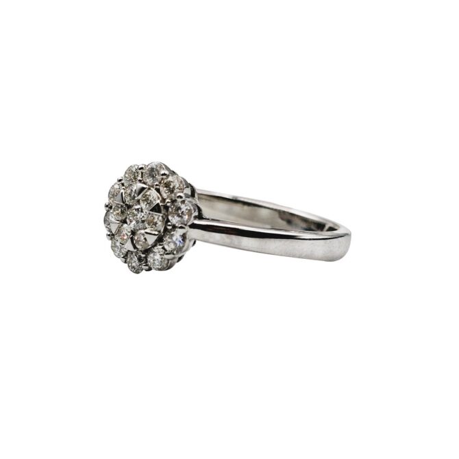 9Kt White Gold Diamond Ring 0.37C