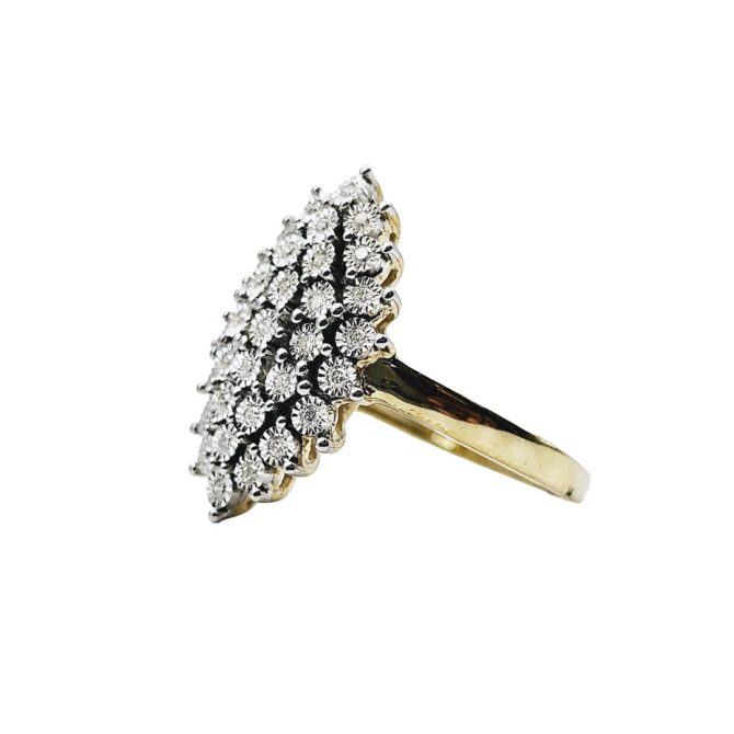 9Kt Yellow Gold Diamond Ring 0.15C