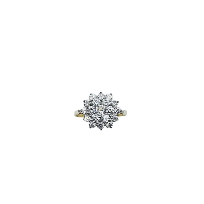 9Kt Yellow Gold Cluster Ring