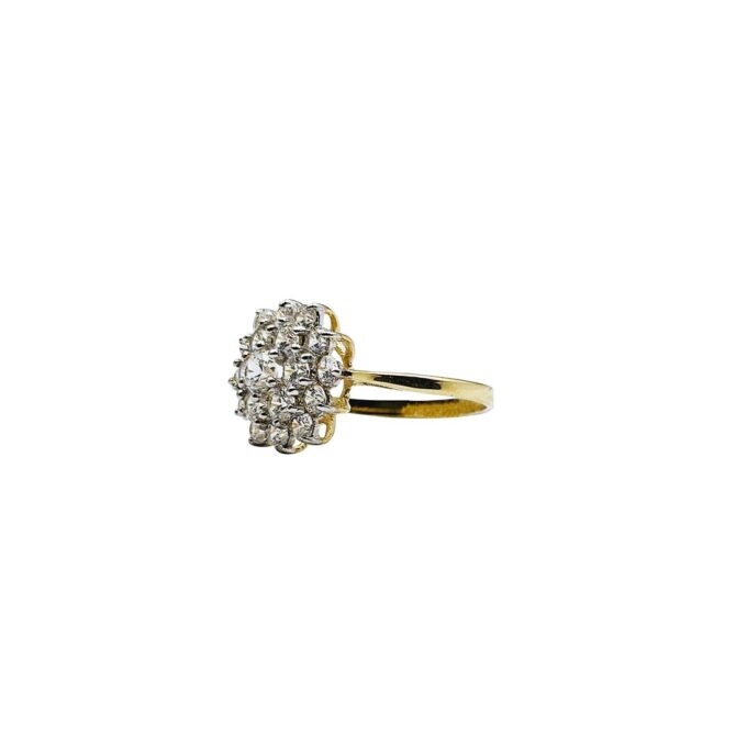 9Kt Yellow Gold Cluster Ring