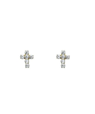 9Kt Yellow Gold Cross Studs