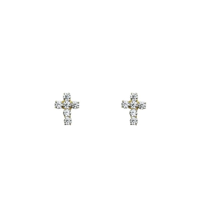 9Kt Yellow Gold Cross Studs