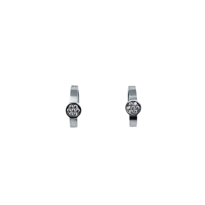 9Kt White Gold Indian Huggie Earrings